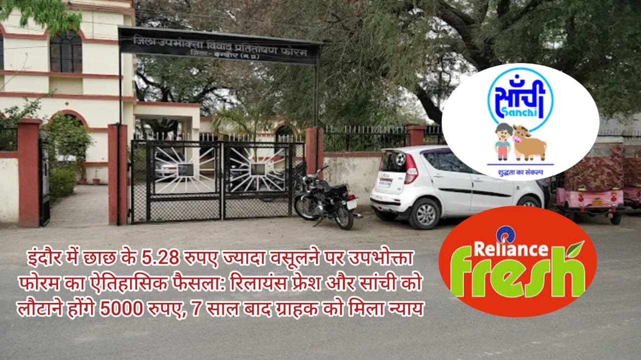 इंदौर में छाछ के 5.28 रुपए ज्यादा वसूलने पर उपभोक्ता फोरम का ऐतिहासिक फैसला: रिलायंस फ्रेश और सांची को लौटाने होंगे 5000 रुपए, 7 साल बाद ग्राहक को मिला न्याय